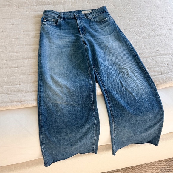AG Jeans Saige Wide Leg Crop Jeans Light Blue Size 28 - Picture 2 of 7